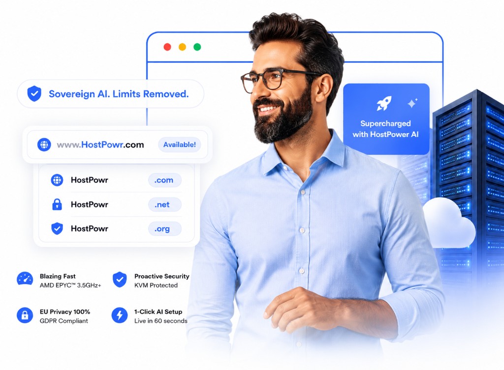 Popular domain extensions including .com, .ai, .net, and .io